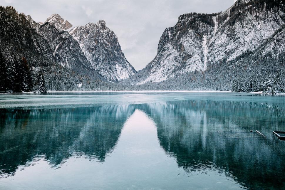 Free Image of Lake With Mountains in the Background 