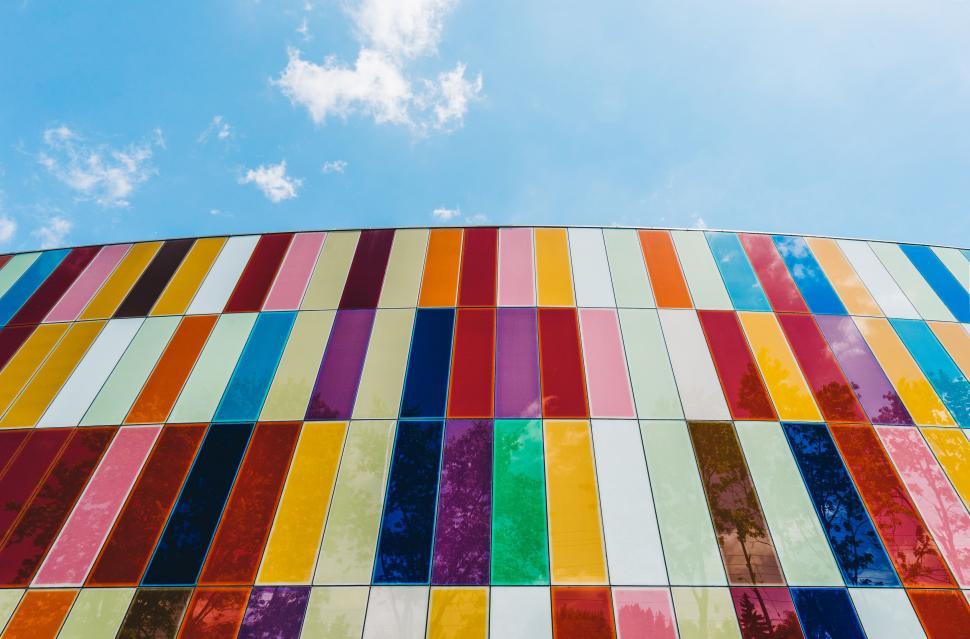 Free Image of Multicolored Building Against Blue Sky 