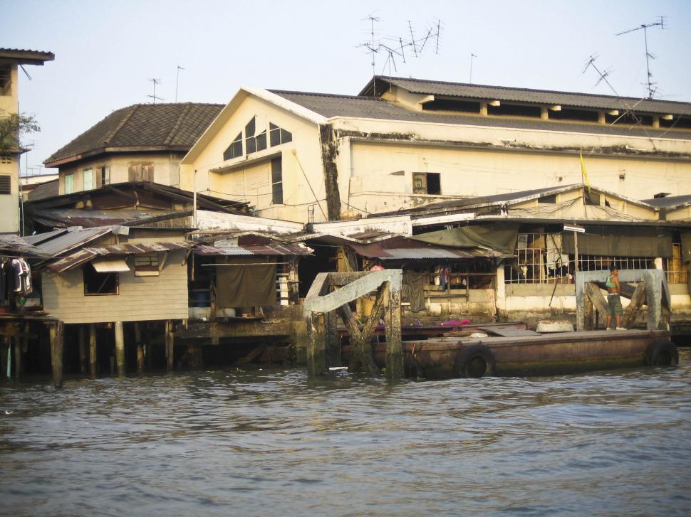 Free Image of River houses in Bangkok 