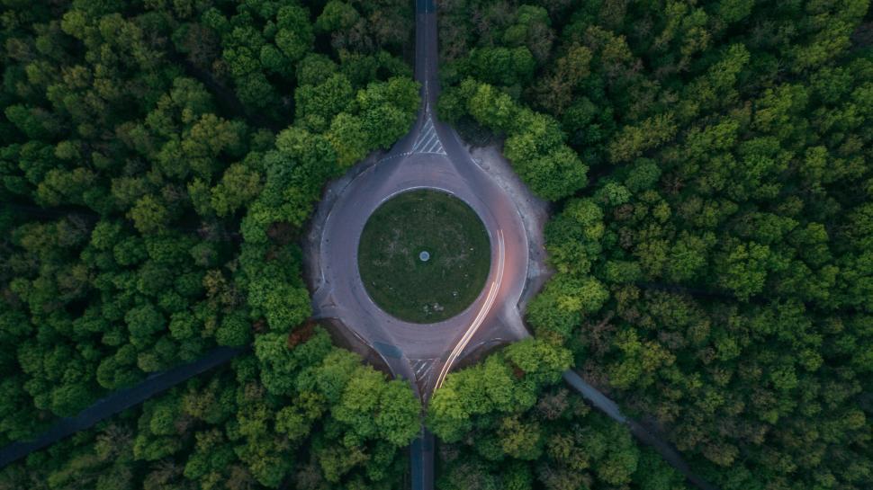 Free Image of Aerial View of a Park in the Heart of a Forest 