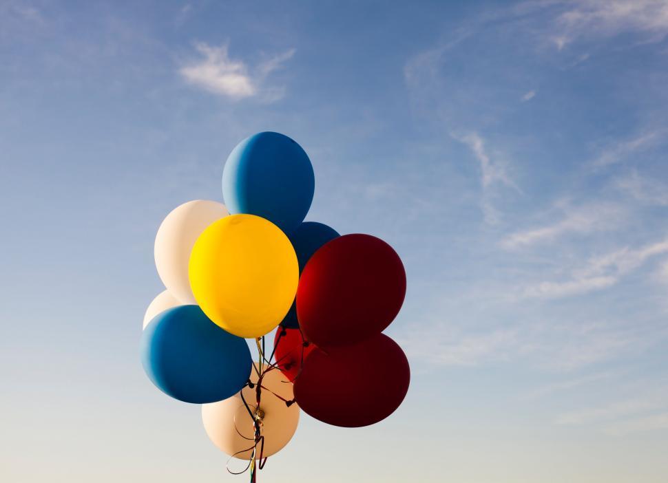 Free Image of Bunch of Colorful Balloons Floating in the Air 