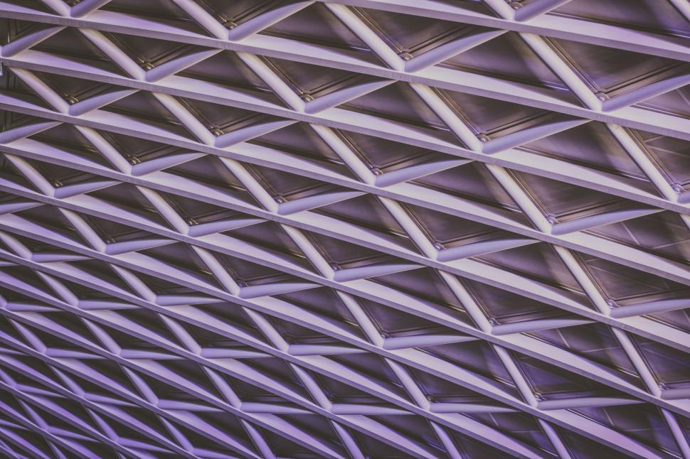 Free Image of Close Up of a Building With a Purple Ceiling 