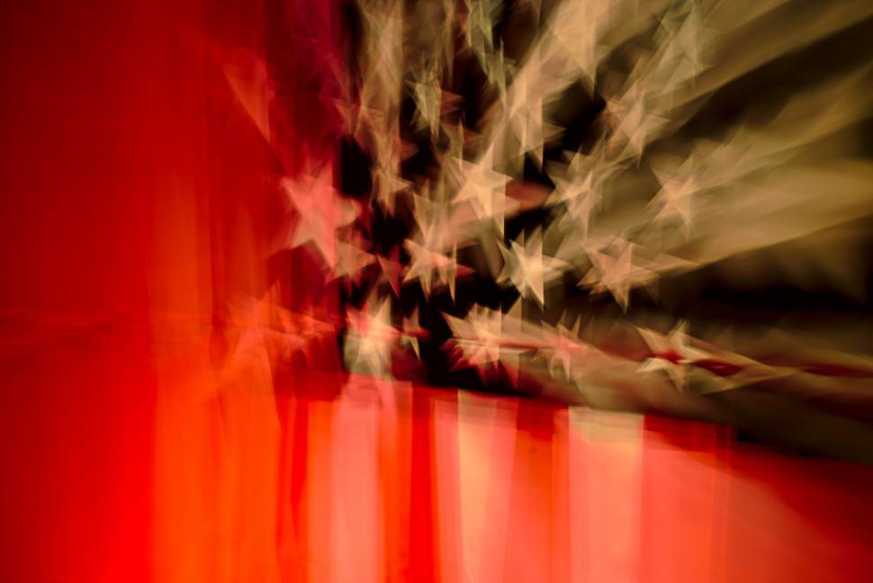 Free Image of Red Curtain With American Flag 