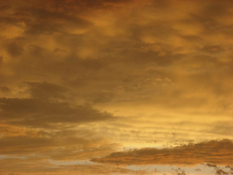 Download Free Stock Photo of Yellow evening sky 