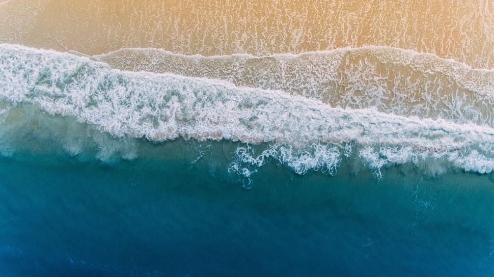 Free Image of Aerial View of Beach and Ocean 