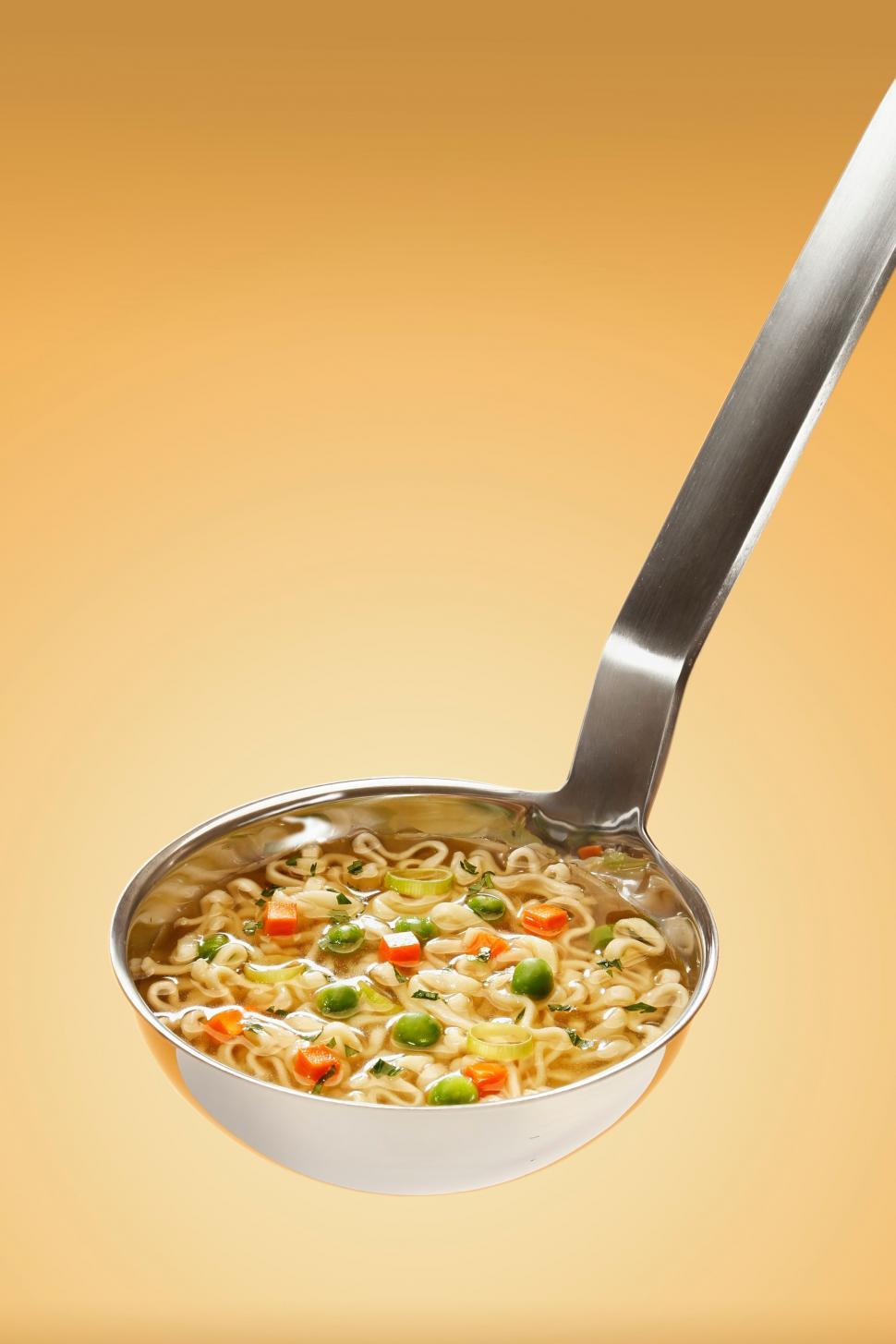 Free Image of Pan of Soup With Spoon 