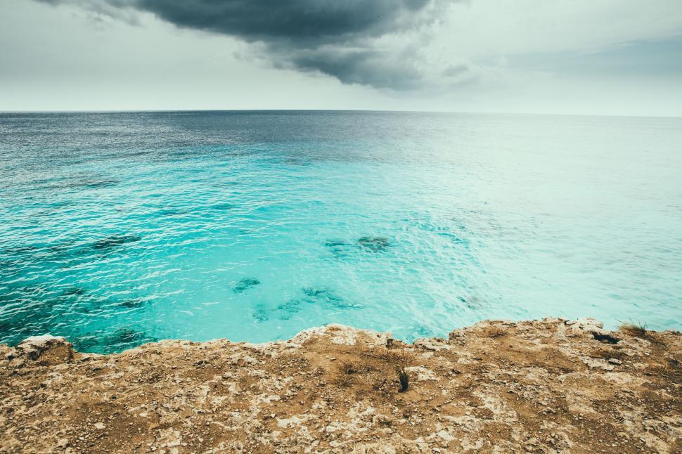 Free Image of View of the Ocean From a Cliff 