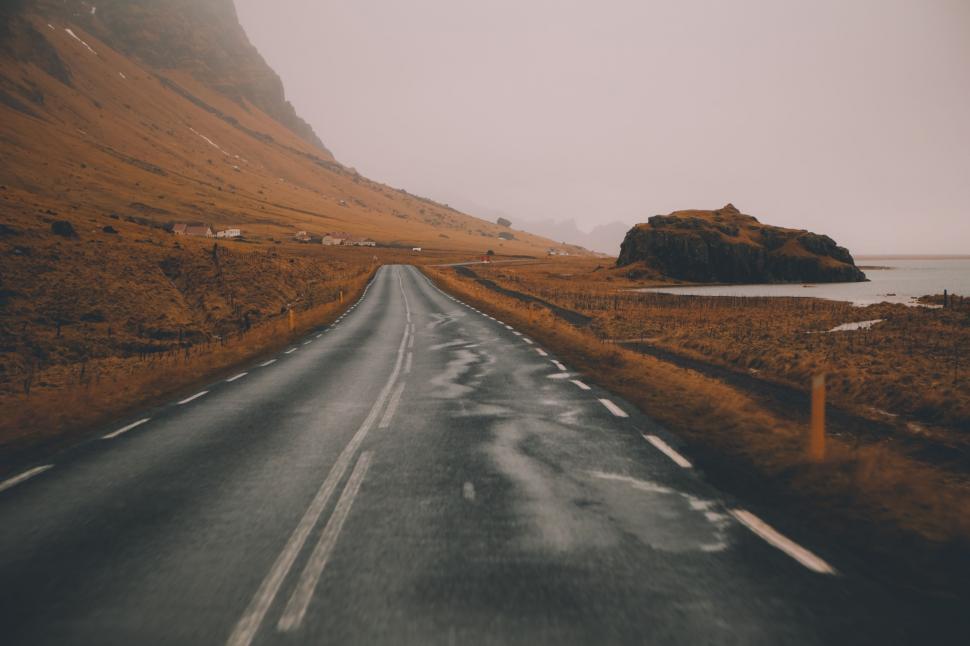 Free Image of Empty Road With Distant Mountain 