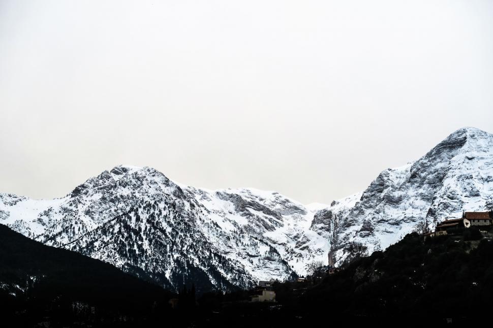 Free Image of Majestic Snow-Capped Mountain Range 