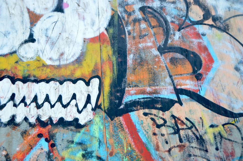 Free Image of Close Up of Graffiti-Covered Wall 