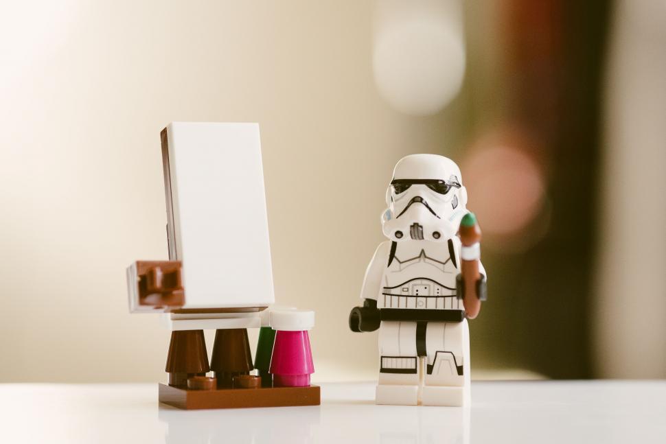 Free Image of Lego Stormtrooper Standing Next to Mirror 