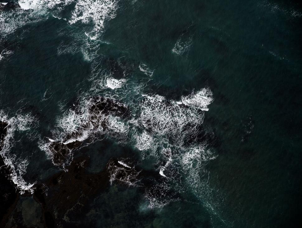 Free Image of Waves Crashing on Rocky Coast 