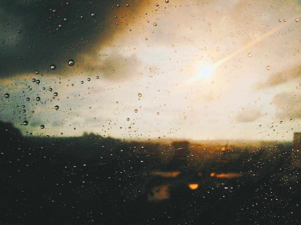 Free Image of Window With Rain Drops on Glass 