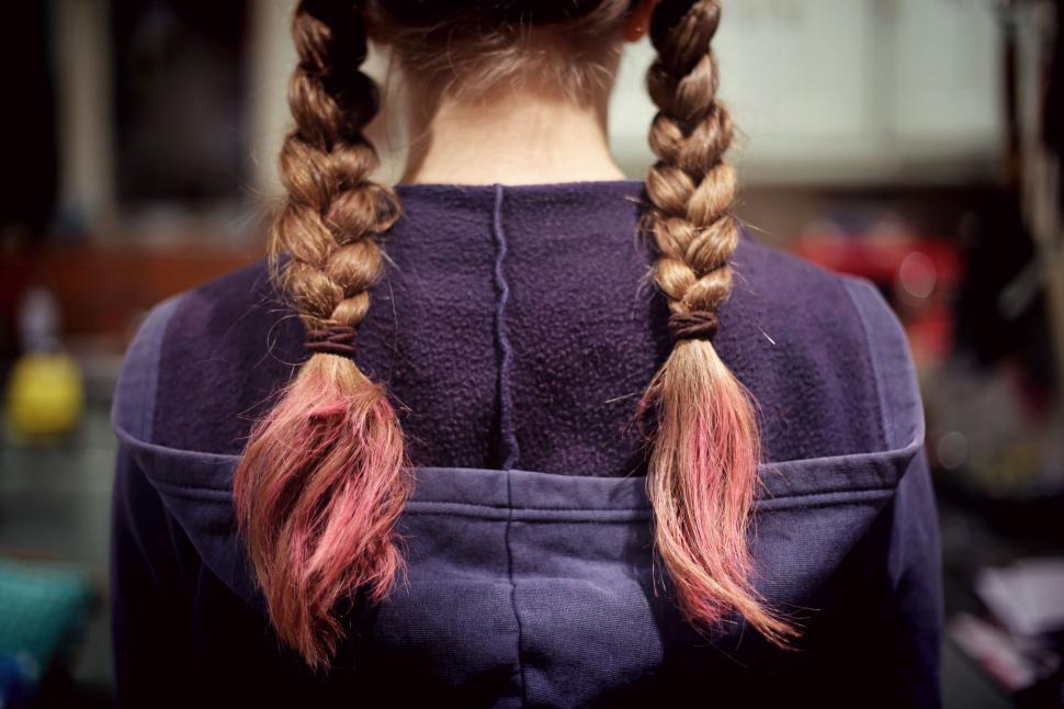 Free Image of Little Girl With Two Braids in Her Hair 