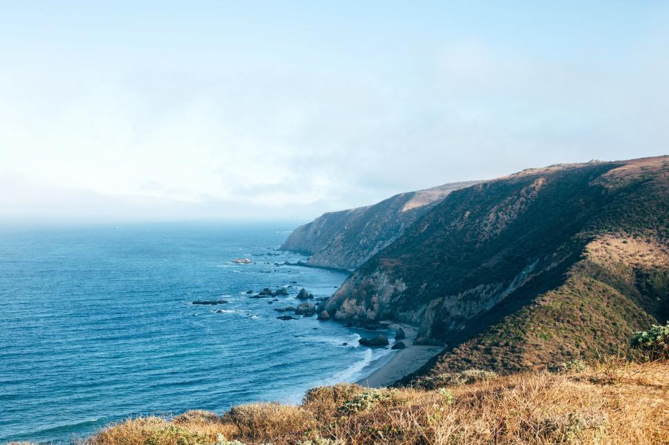 Free Image of Scenic Ocean View From Hill 