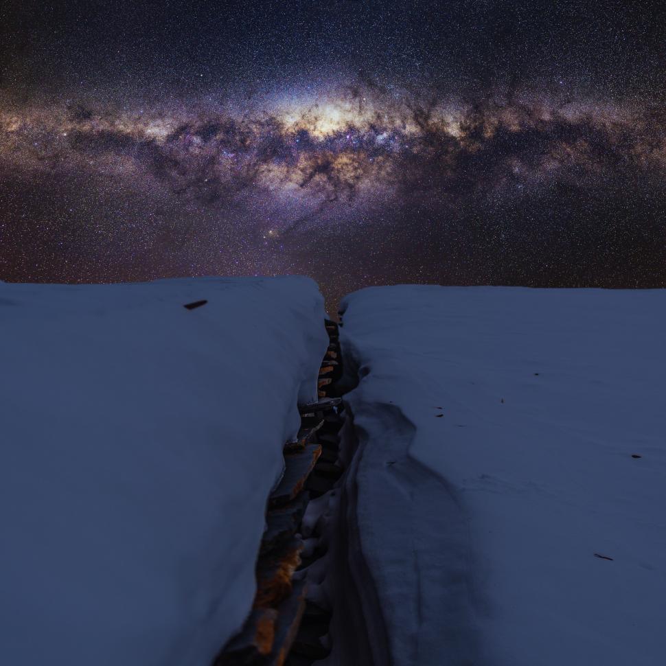 Free Image of Milky Way Shining Over Snow Covered Field 