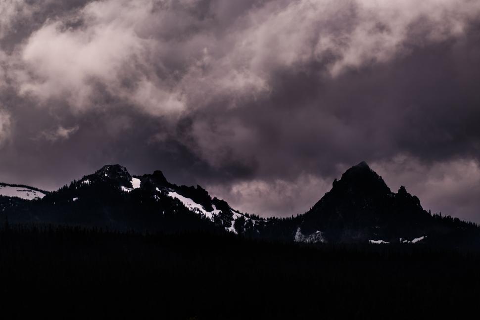 Free Image of Majestic Mountains and Clouds 
