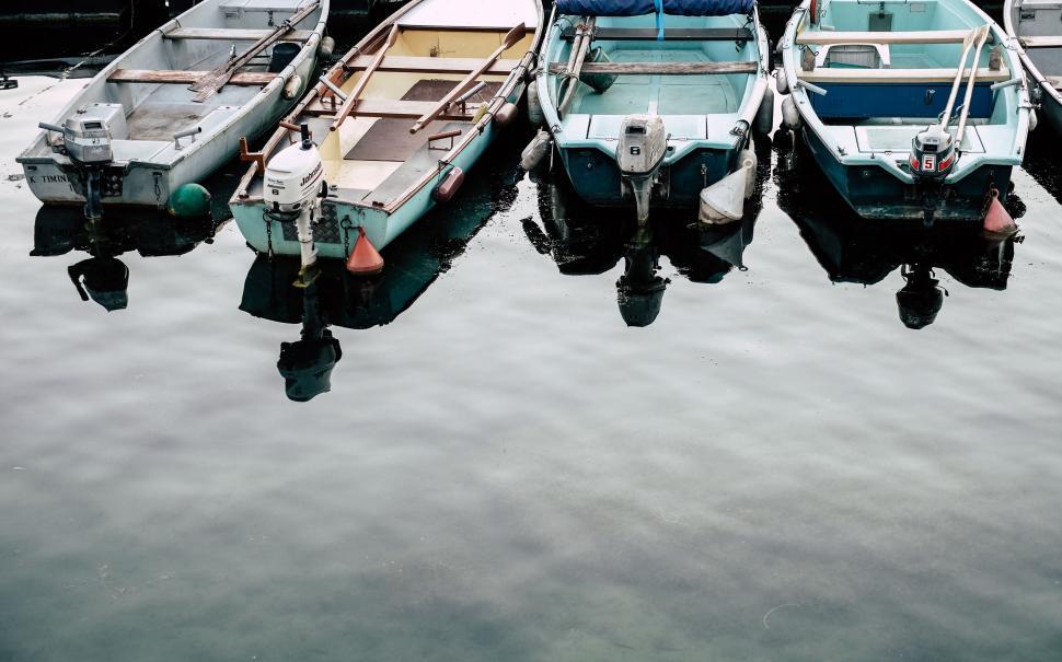 Free Image of Group of Boats Floating on Water 