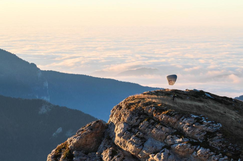 Free Image of Hot Air Balloon on Mountain Top 