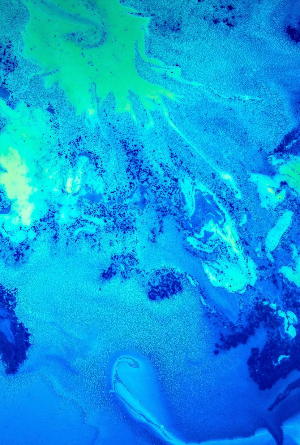 Free Image of Close Up of Blue and Yellow Substance 
