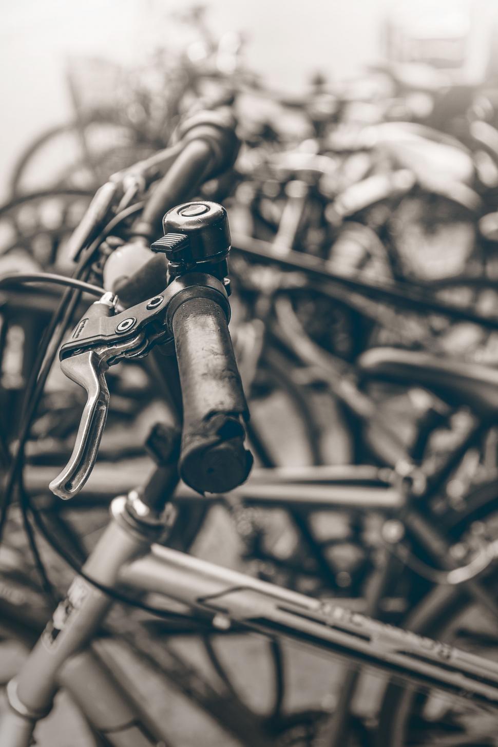 Free Image of Bunch of Bikes Parked Next to Each Other 