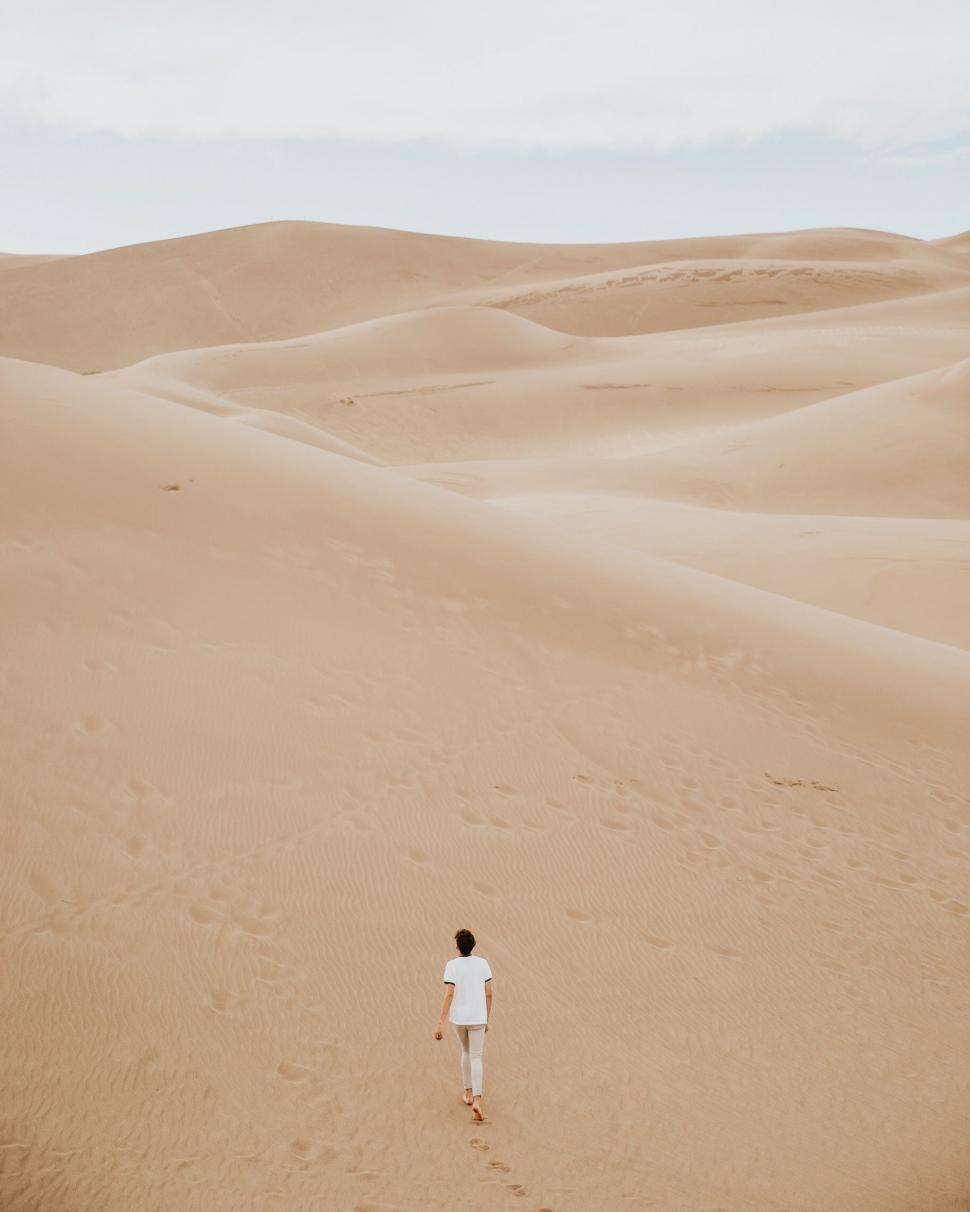 Free Image of Person Standing in Desert 