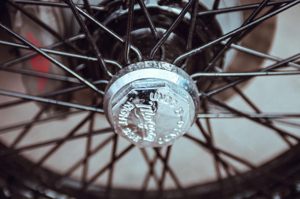 Free Image of Close Up of a Spokes Wheel on a Bike 