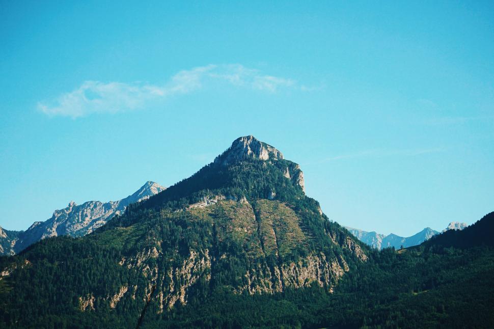 Free Image of Majestic Mountain Against Blue Sky 