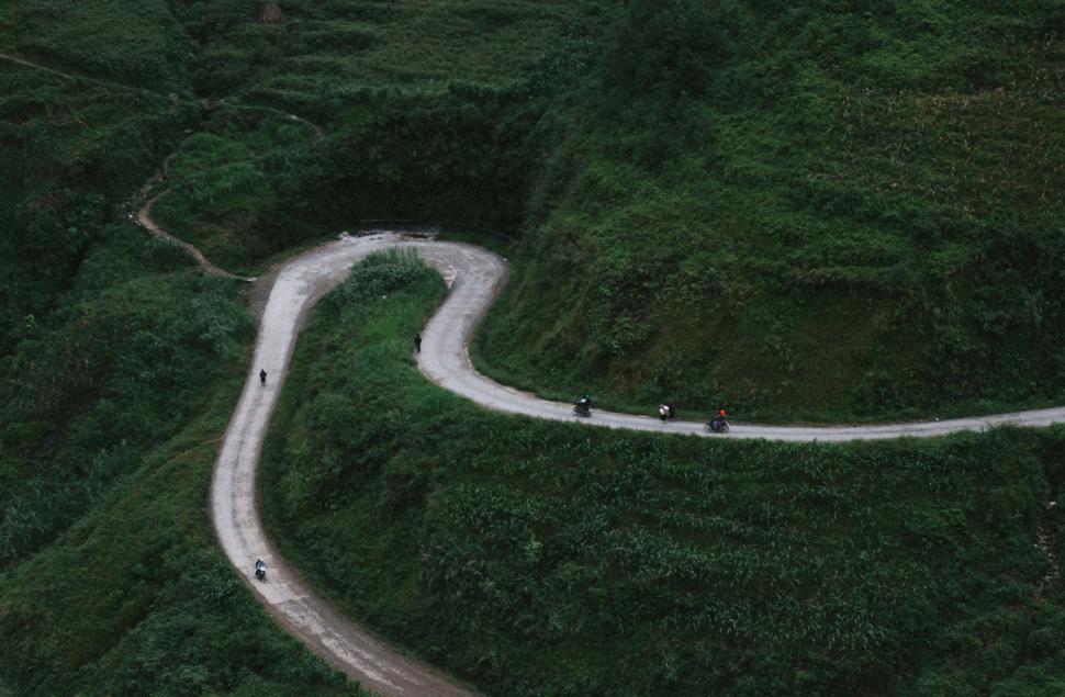 Free Image of Aerial View of a Winding Mountain Road 