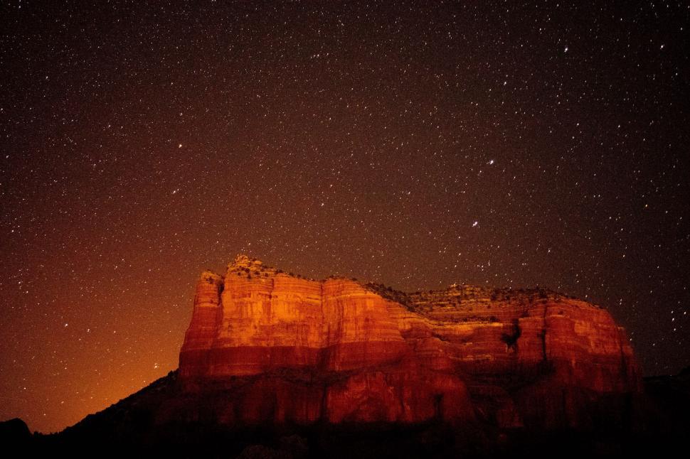 Free Image of Bright Stars Over Mountain 