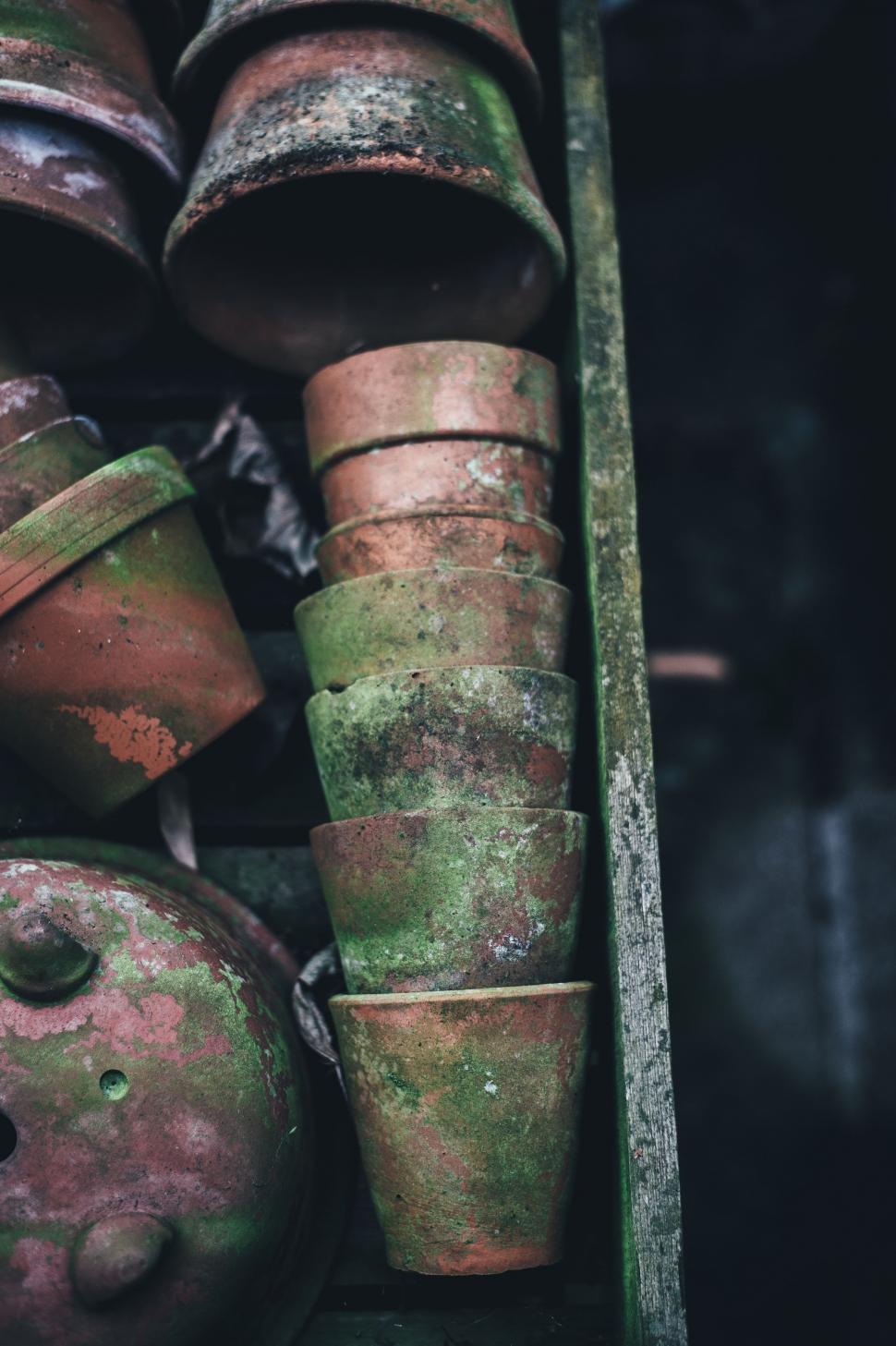 Free Image of Stack of Old Pots and Pans 