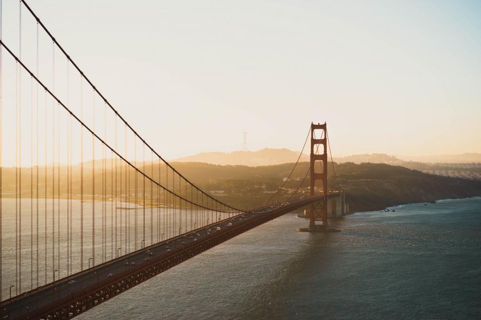 Free Image of A View of the Golden Gate Bridge at Sunset 