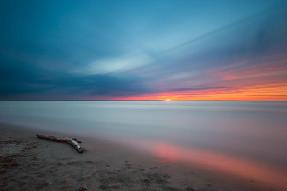 Free Image of Beach Sunset Long Exposure Shot 