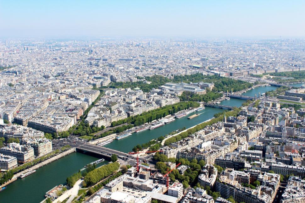 Free Image of A Panoramic View of Paris From the Top of the Eiffel Tower 