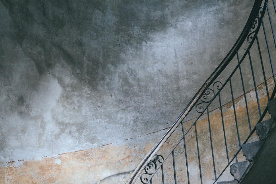 Free Image of Staircase With Railing and Clock 