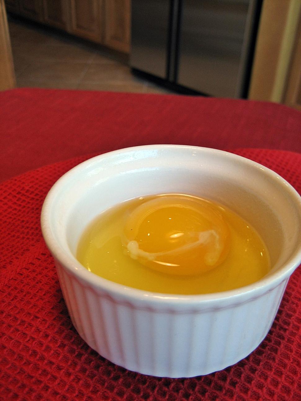 Free Image of Raw Egg in Ramekin 