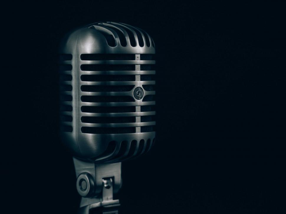 Free Image of Classic Black and White Microphone 