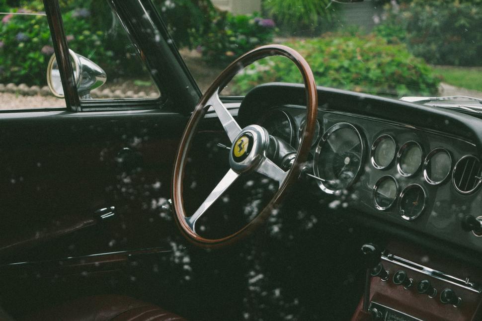 Free Image of Car Dashboard With Steering Wheel and Dash Board 