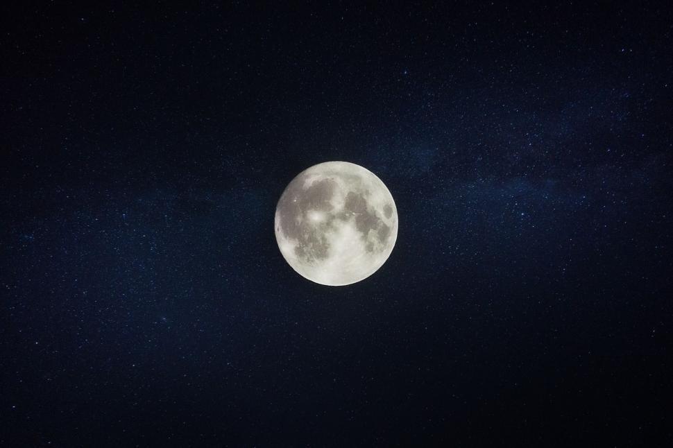 Free Image of Full Moon Illuminating Dark Sky 