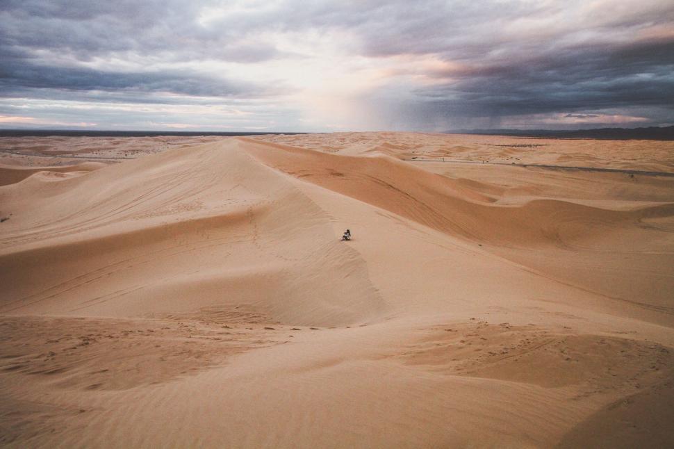 Free Image of Lone Person Standing in Desert 