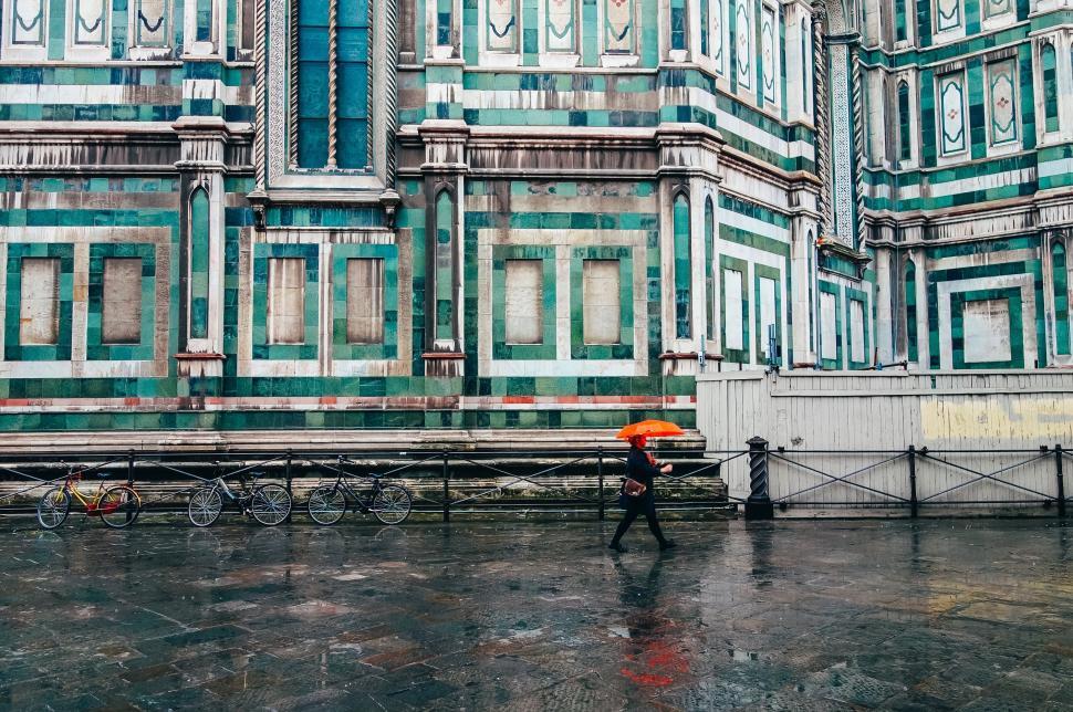 Free Image of Person Walking With Umbrella in Rain 