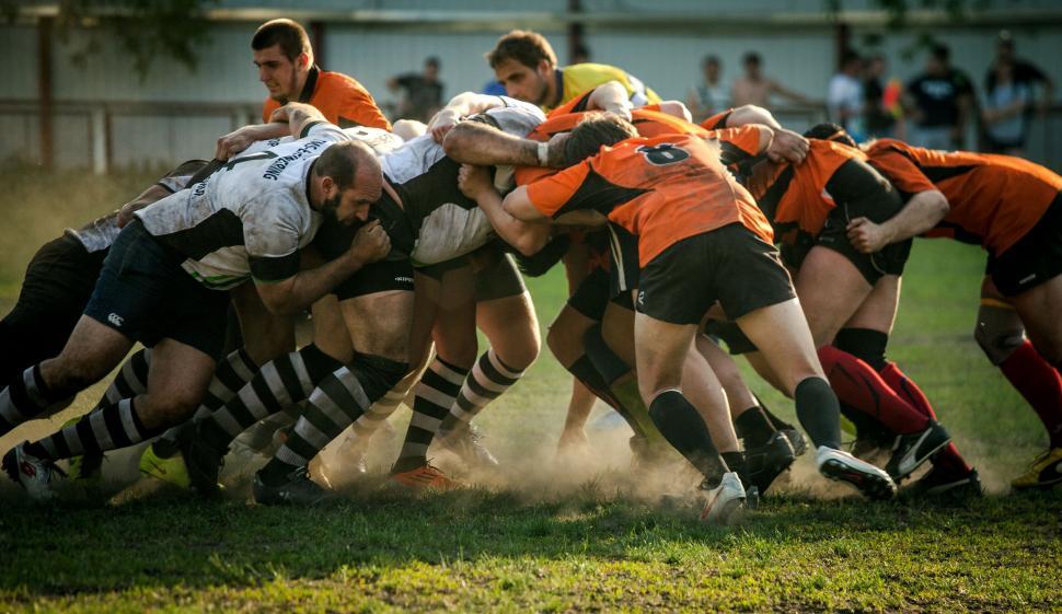 Free Image of Men Playing a Game of Rugby 