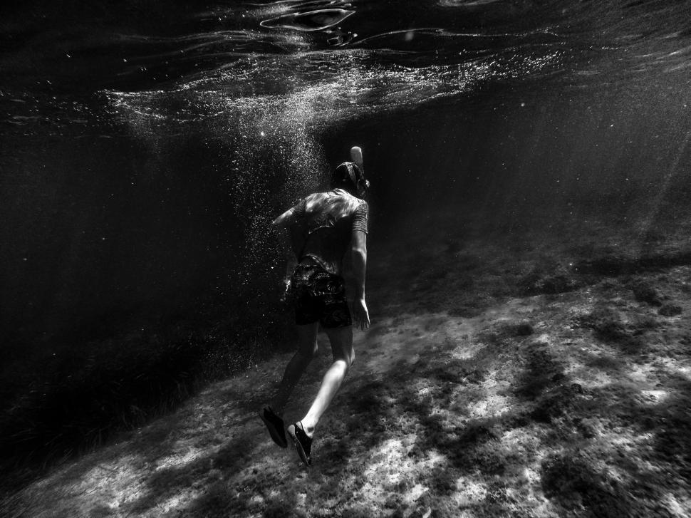 Free Image of Man Swimming in Ocean 