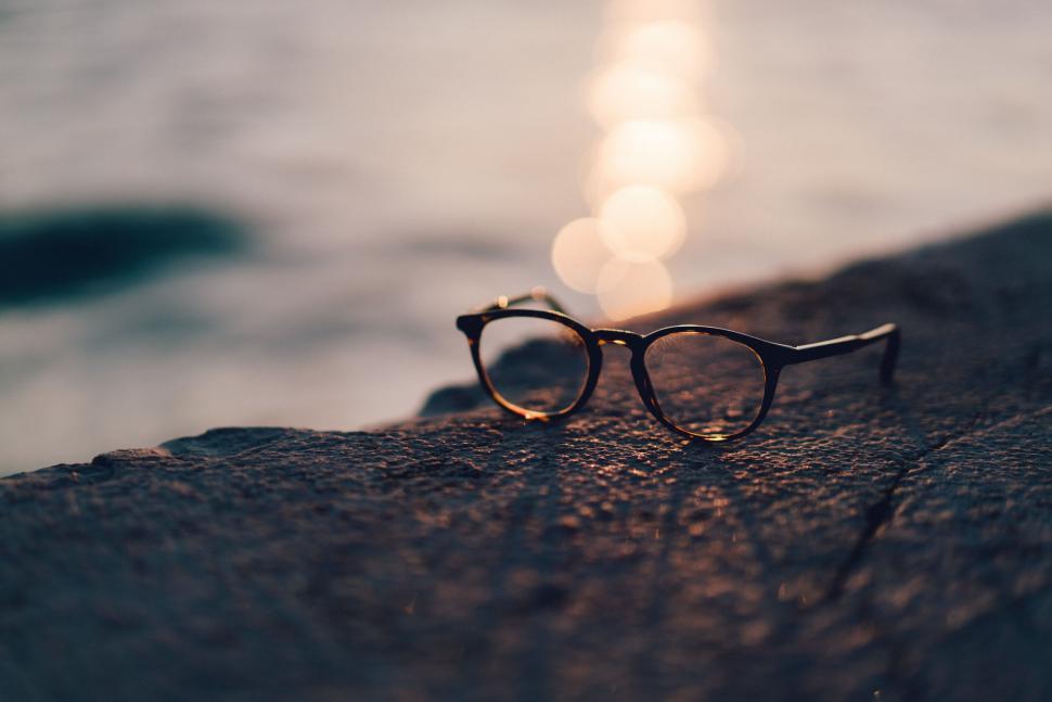 Free Image of Eyeglasses Resting on Rock 