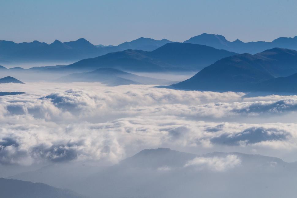 Free Image of Aerial View of Mountains and Clouds 