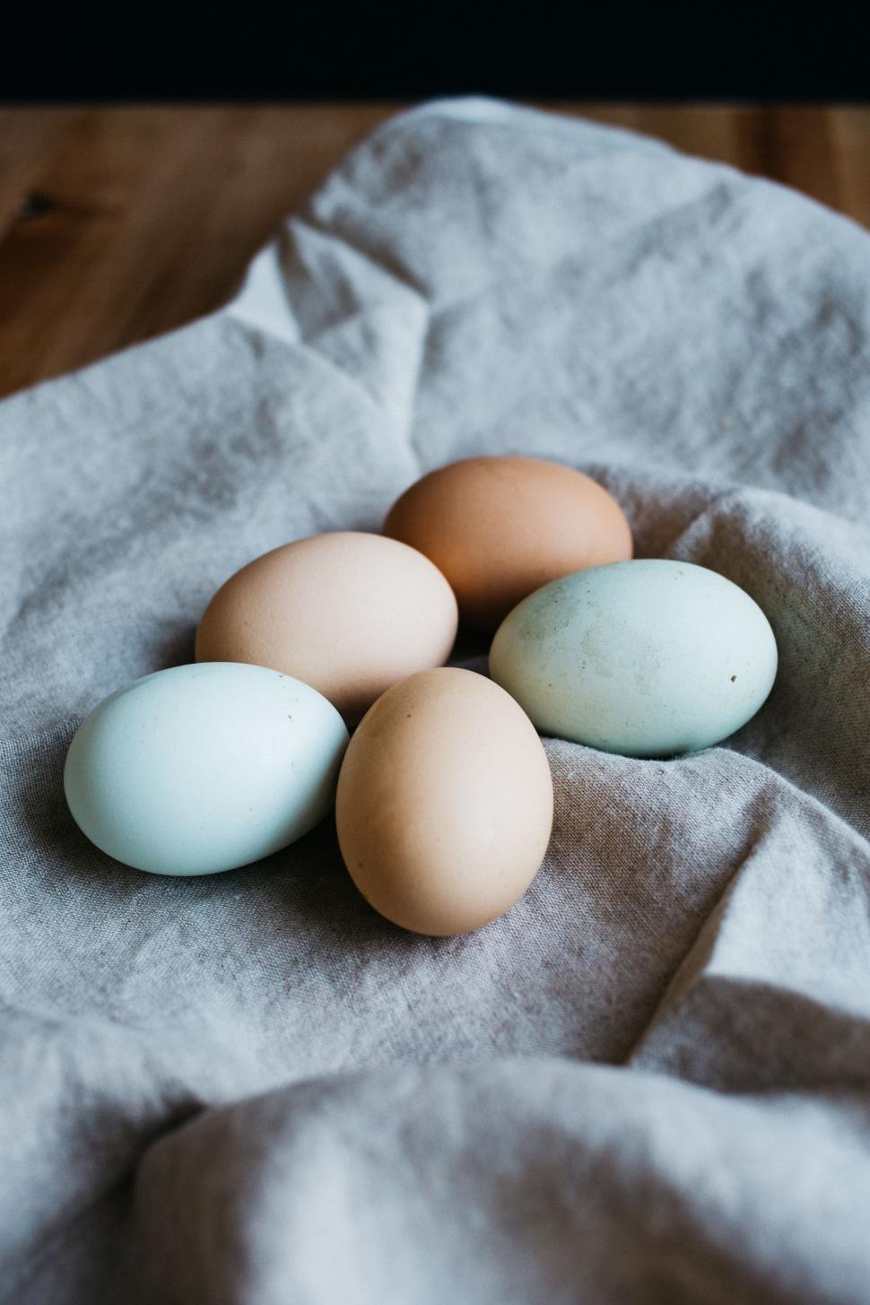 Free Image of Group of Eggs on Top of Paper 