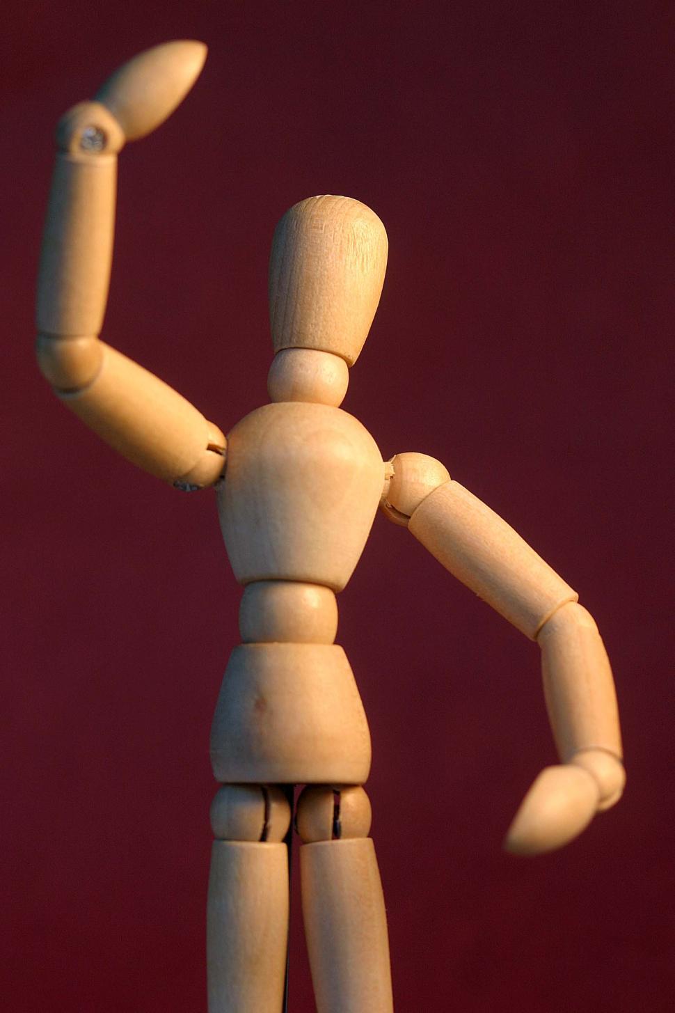 Free Image of Wooden Artists Posing Figure 