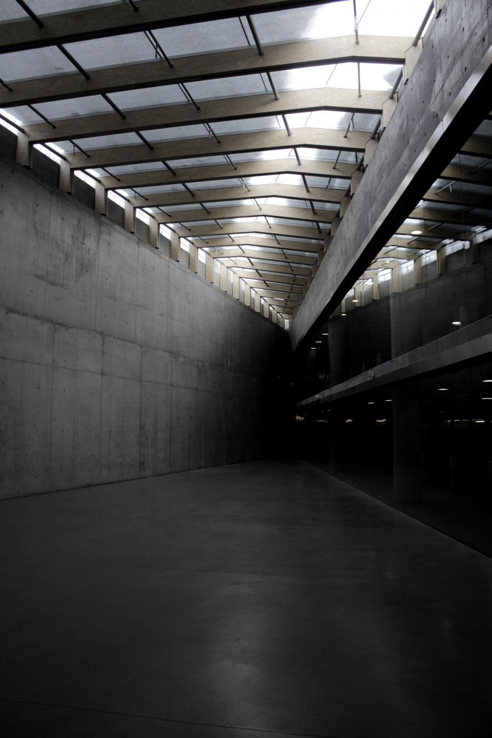 Free Image of Black and White Photo of a Parking Garage 