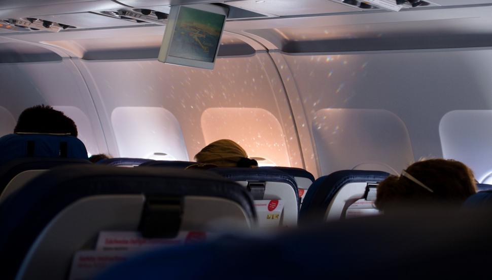 Free Image of Inside View of an Airplane Cabin 