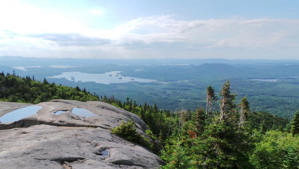 Free Image of Scenic View of a Lake and Mountains From Mountain Summit 